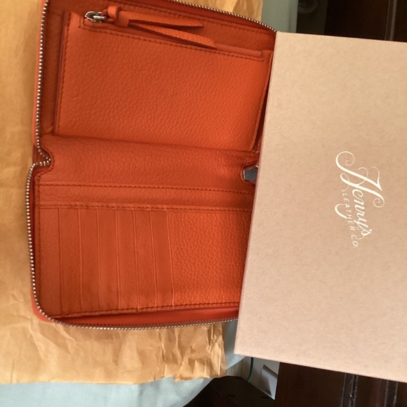 Dooney and Bourke Henrys Zip Around Wristlet, Orange - Picture 3 of 8